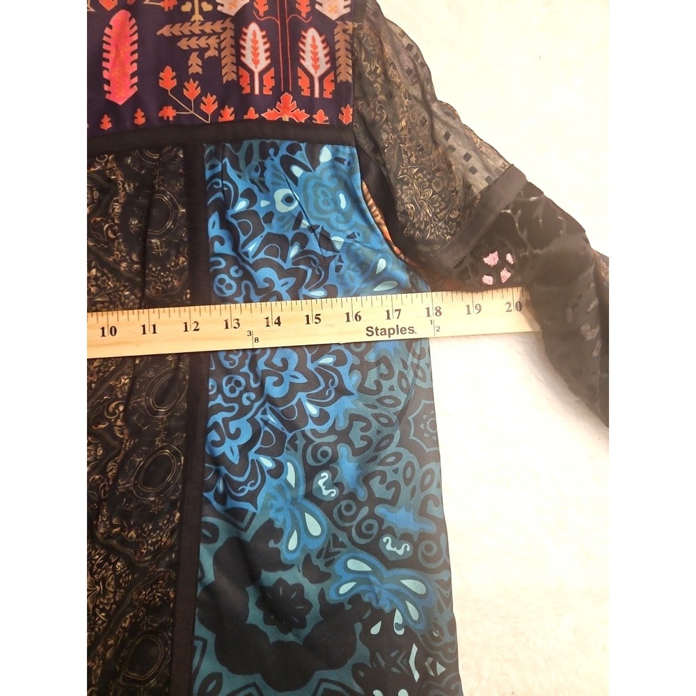 Soft Surroundings Adassa Tunic Top M Boho Velvet Burnout Sequin Patchwork #571 - Picture 7 of 14